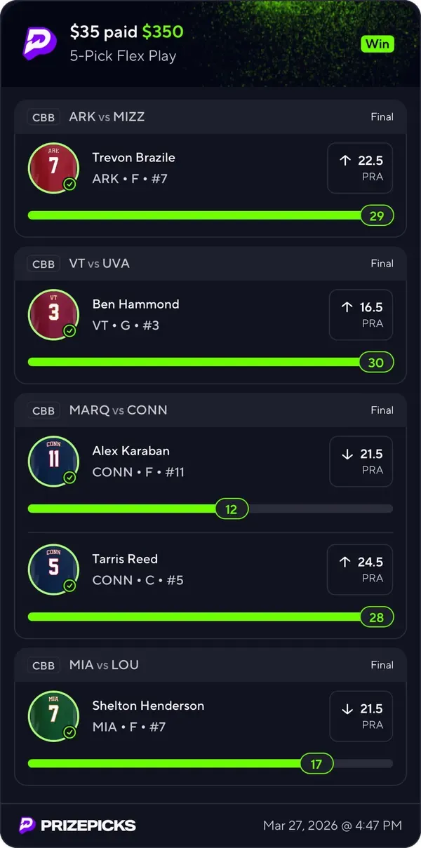 Winning bet slip posted by a SharpAi member
