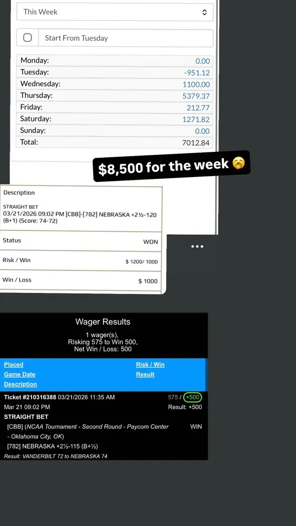 Winning bet slip posted by a SharpAi member