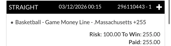 Winning bet slip posted by a SharpAi member