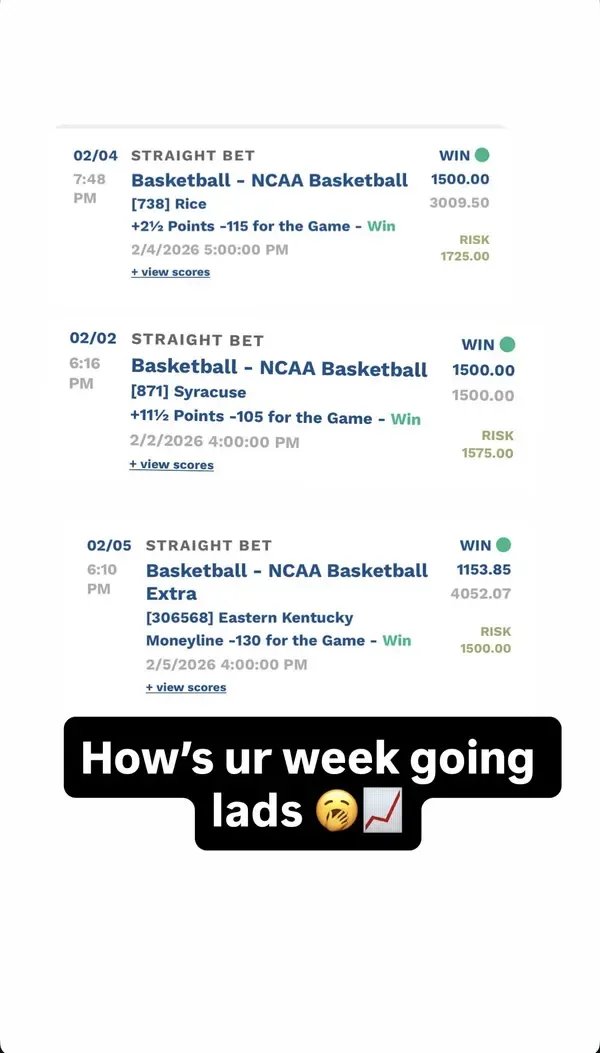 Winning bet slip posted by a SharpAi member