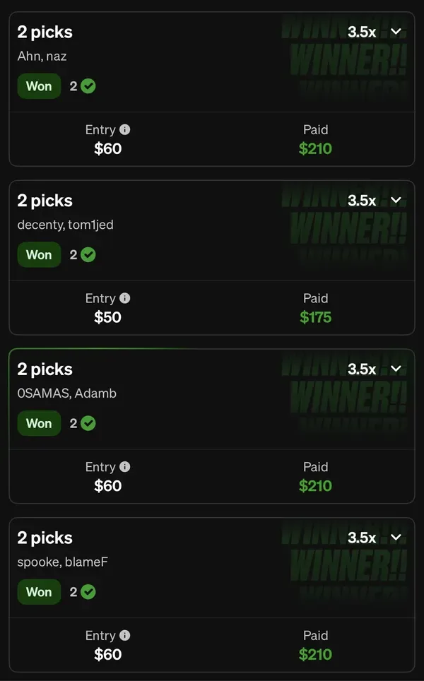 Winning bet slip posted by a SharpAi member