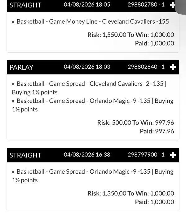 Winning bet slip posted by a SharpAi member