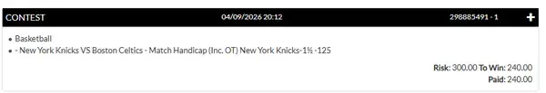 Winning bet slip posted by a SharpAi member
