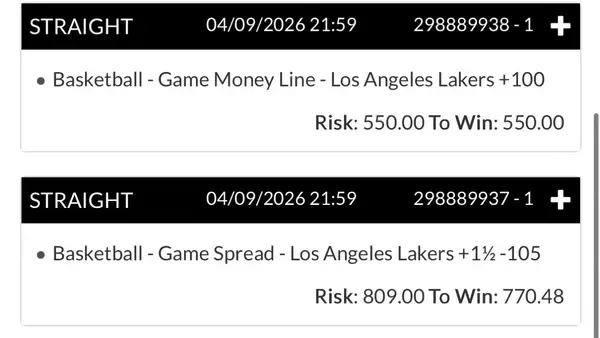 Winning bet slip posted by a SharpAi member