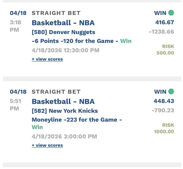 Winning bet slip posted by a SharpAi member