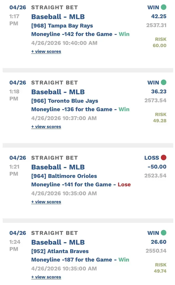 Winning bet slip posted by a SharpAi member