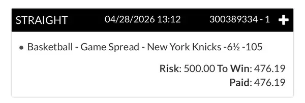 Winning bet slip posted by a SharpAi member