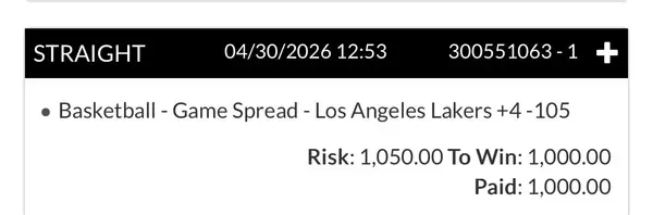 Winning bet slip posted by a SharpAi member