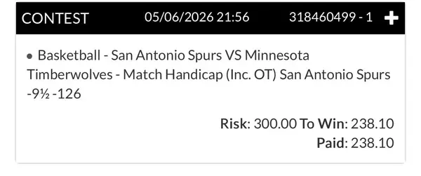 Winning bet slip posted by a SharpAi member