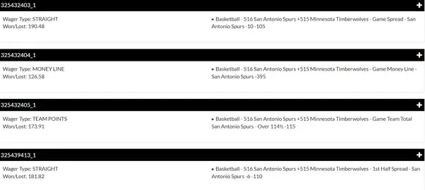 Winning bet slip posted by a SharpAi member