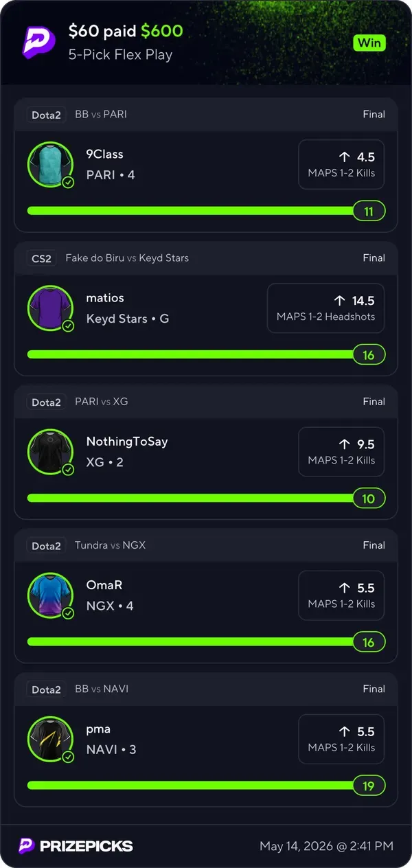 Winning bet slip posted by a SharpAi member