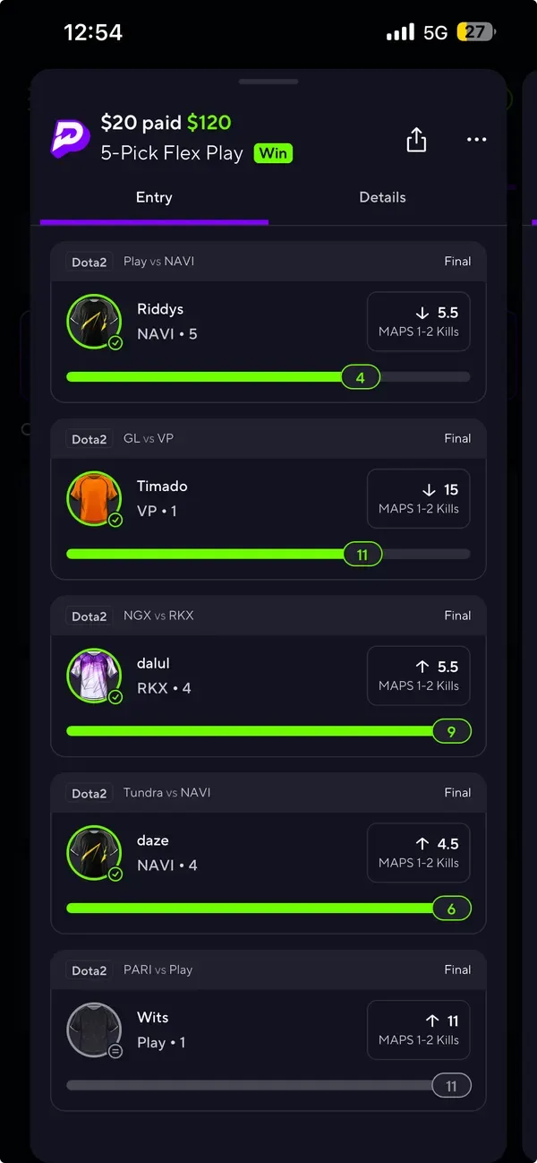 Winning bet slip posted by a SharpAi member