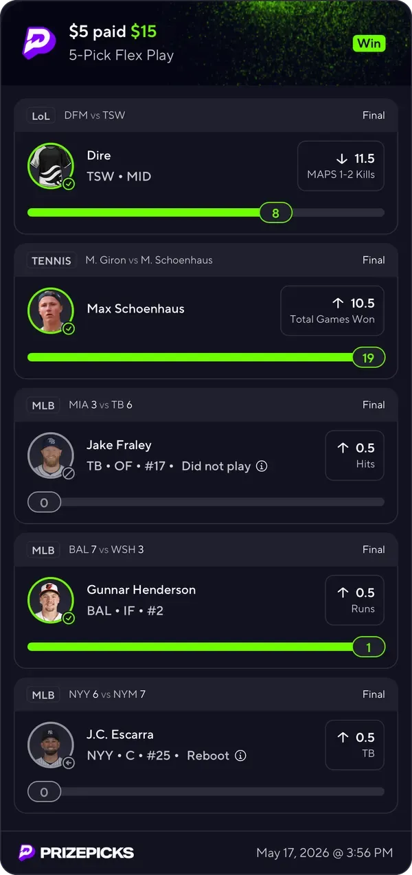 Winning bet slip posted by a SharpAi member