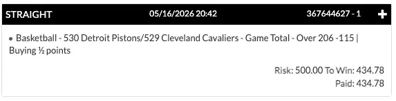 Winning bet slip posted by a SharpAi member