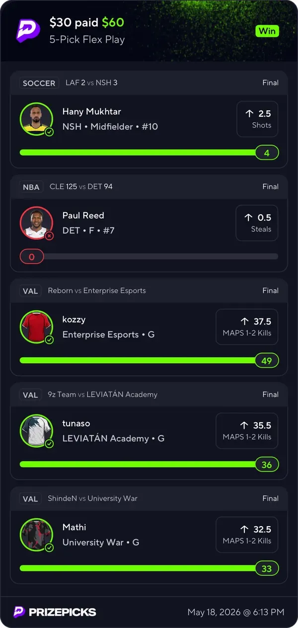 Winning bet slip posted by a SharpAi member