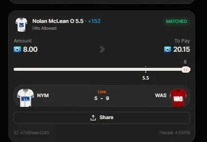 Winning bet slip posted by a SharpAi member