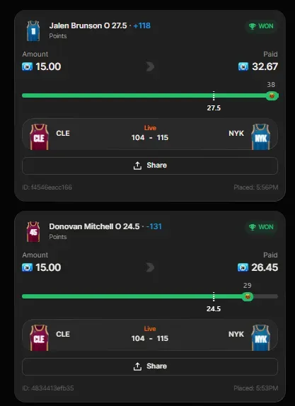 Winning bet slip posted by a SharpAi member