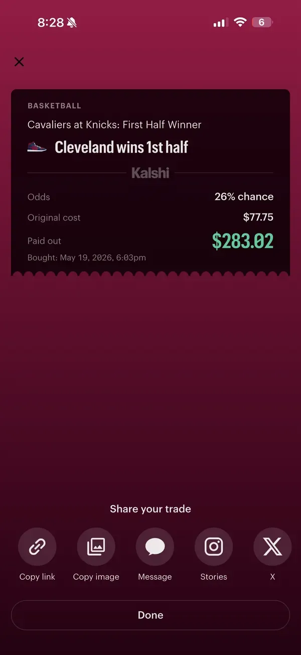 Winning bet slip posted by a SharpAi member