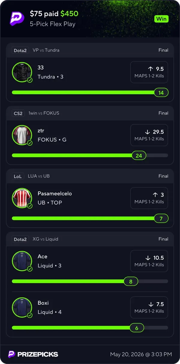 Winning bet slip posted by a SharpAi member