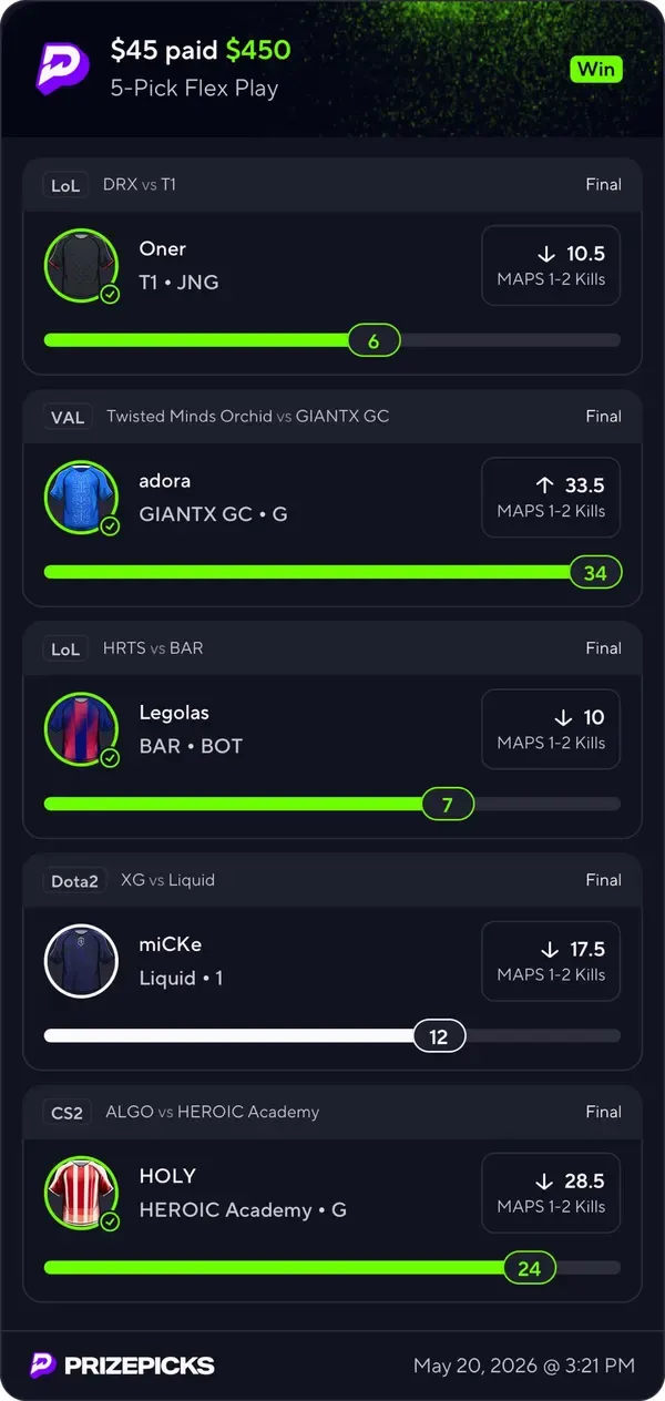 Winning bet slip posted by a SharpAi member