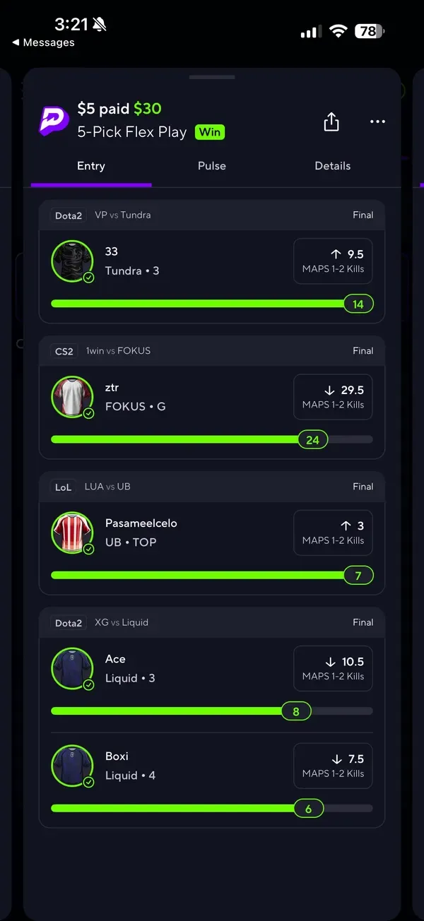 Winning bet slip posted by a SharpAi member