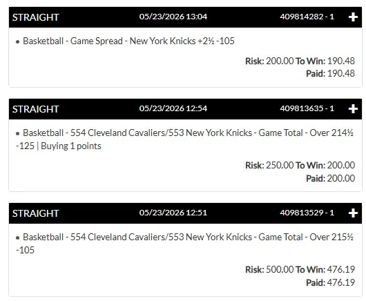 Winning bet slip posted by a SharpAi member