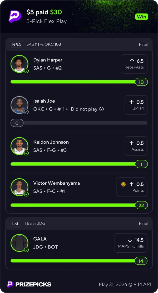 Winning bet slip posted by a SharpAi member