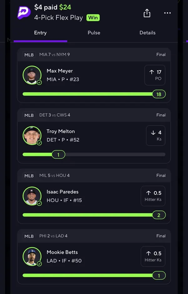 Winning bet slip posted by a SharpAi member