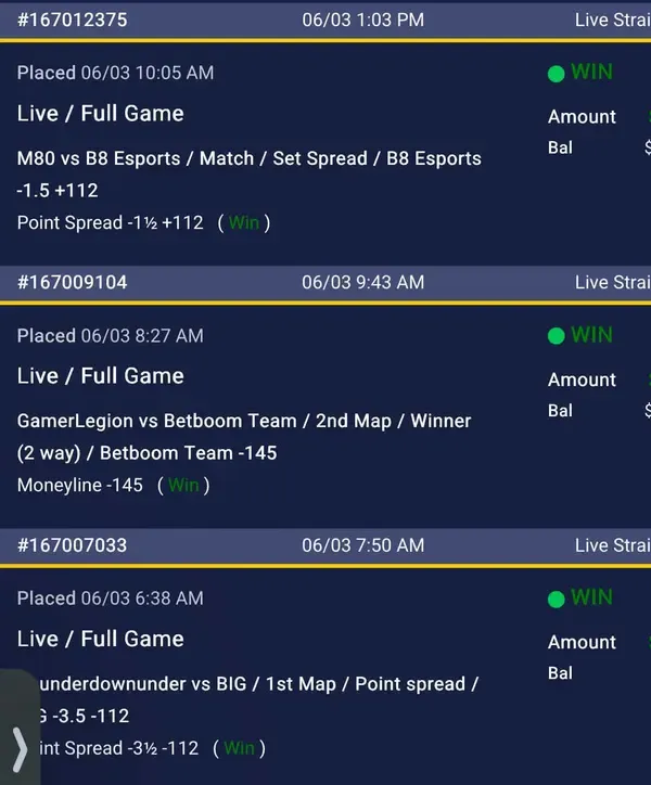 Winning bet slip posted by a SharpAi member