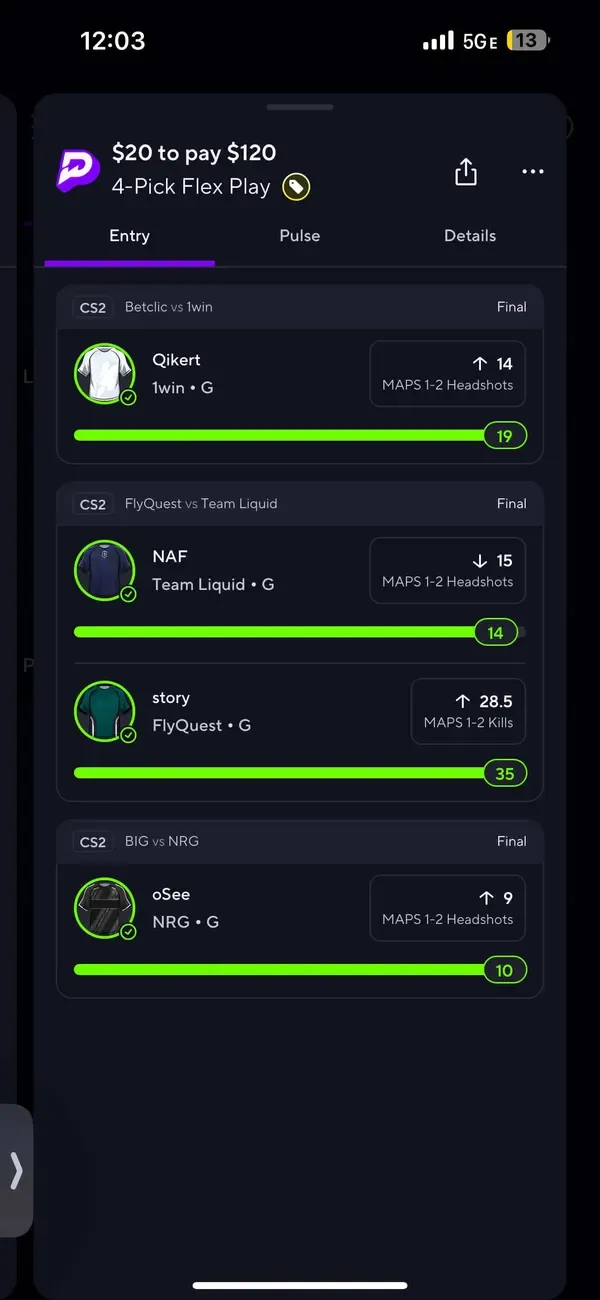 Winning bet slip posted by a SharpAi member