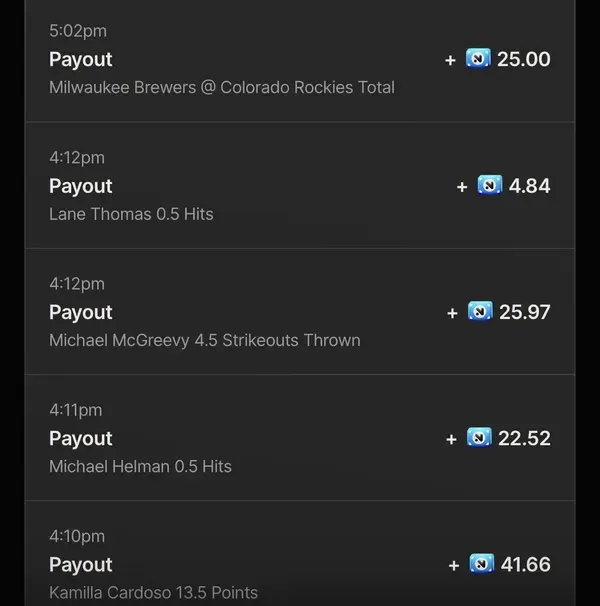 Winning bet slip posted by a SharpAi member