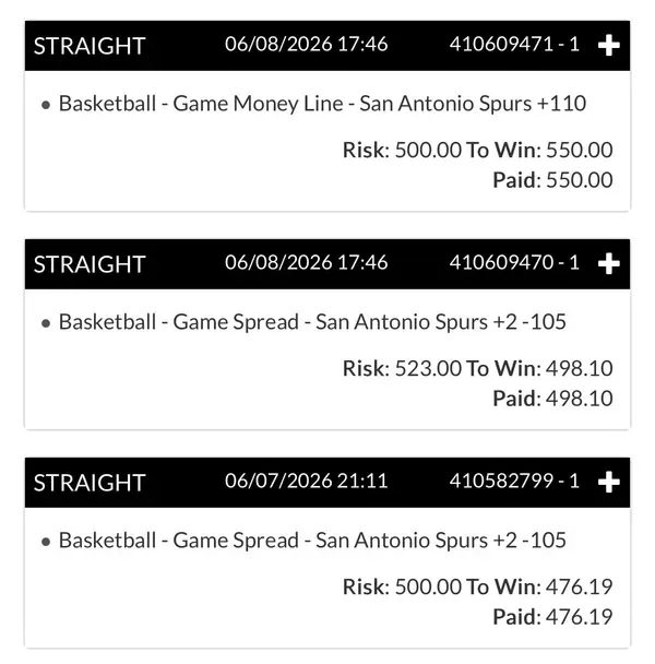 Winning bet slip posted by a SharpAi member
