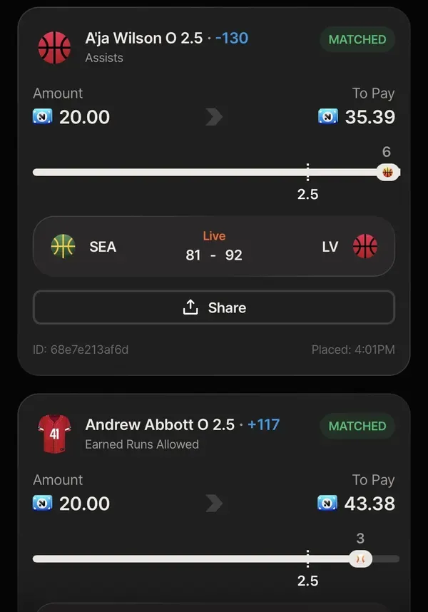 Winning bet slip posted by a SharpAi member