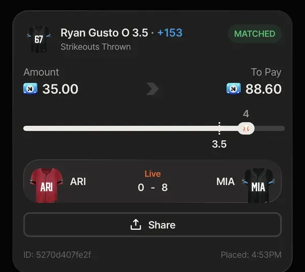 Winning bet slip posted by a SharpAi member