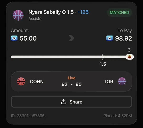 Winning bet slip posted by a SharpAi member