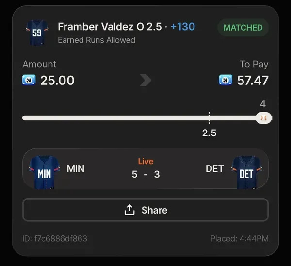 Winning bet slip posted by a SharpAi member